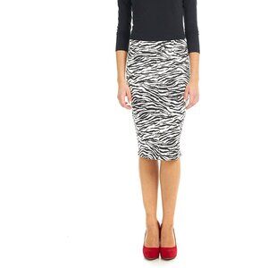 🍒 2/$20 🍒 Women's Denim Pencil Zebra Print Skirt sz 6